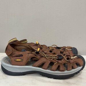 KEEN Men's Brown and Yellow Outdoor Sandals Size 8.5